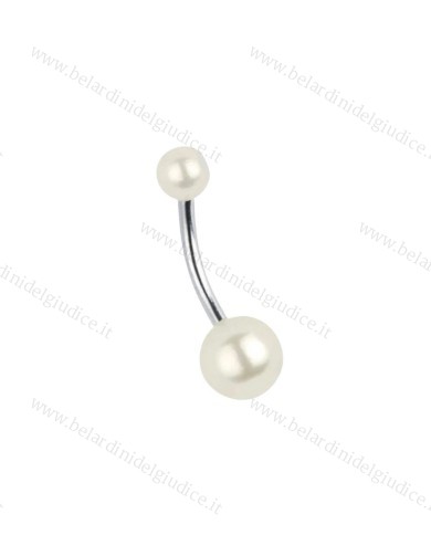 Piercing Banana ombelico con perla 10 mm