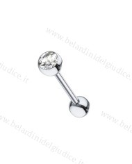 Piercing Barretta con zircone 14 mm