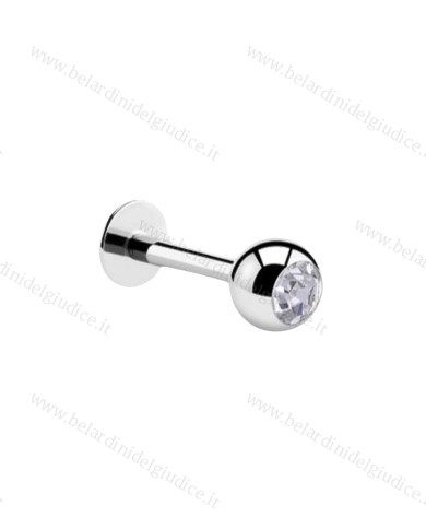 Piercing Labret con strass 8 mm