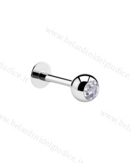 Piercing Labret con strass 10 mm