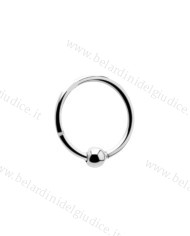 Piercing Cerchietto con sfera e con chiusura a scomparsa 10 mm