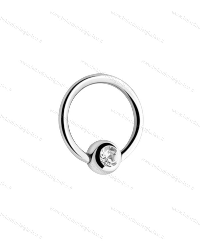 Piercing Cerchietto con zircone e con chiusura a scomparsa 10 mm