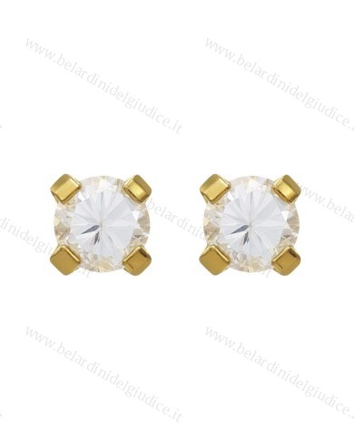 Pre orecchini System 75 zircone cubico dorato 3mm