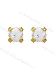 Pre orecchini System 75 zircone cubico dorato 3mm