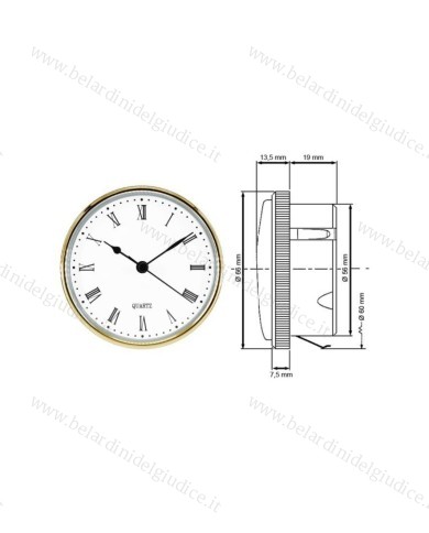 Movimento a Incasso con vetro Ø 66 mm