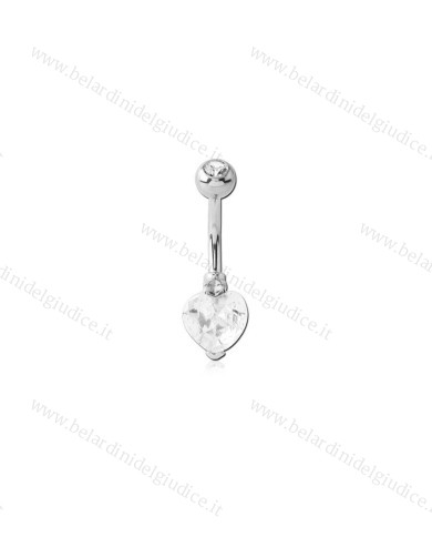 Piercing Banana ombelico Cuore Crystal