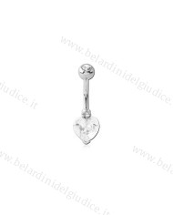 Piercing Banana ombelico Cuore Crystal