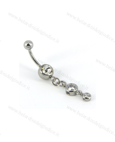 Piercing Banana ombelico Pendente Strass
