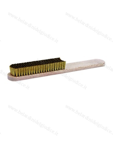 Spazzolino con Manico in Legno Retto Ottone 4 Ranghi