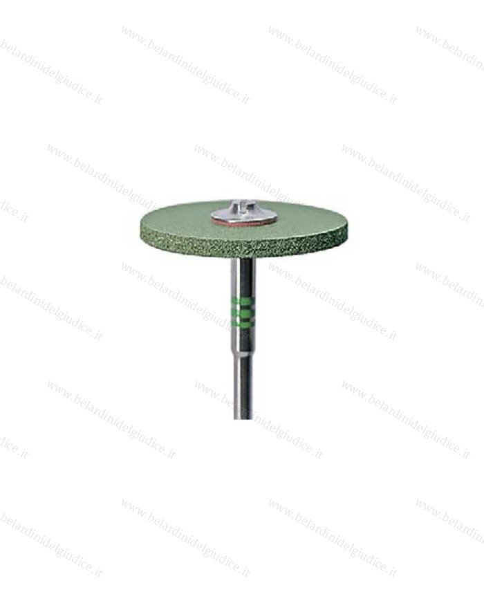 Gommino a Ruota con Gambo Edenta CeraGloss Sgrossatura Verde Ø 22 x 2 mm