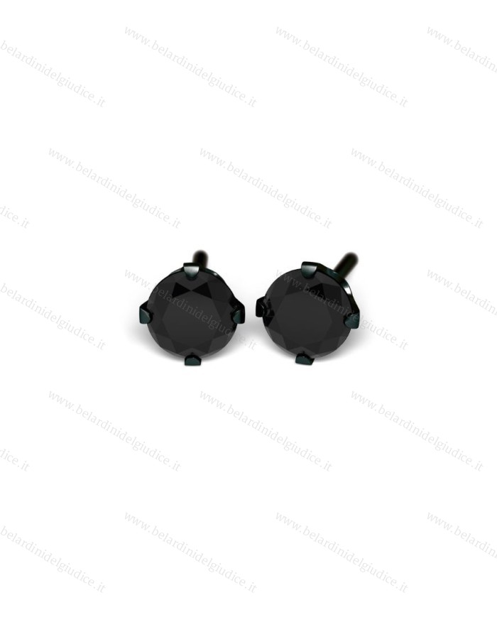 Pre orecchini System 75 zircone cubico nero noir 5mm