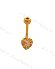 Piercing Banana ombelico Fix Cuore Dorato