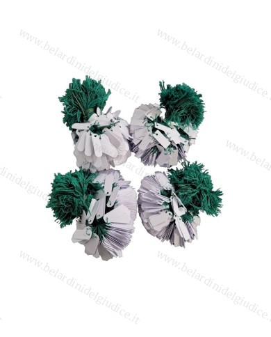 Cartellini con cartoncino bianco e con filo verde (conf. 500 pz.)