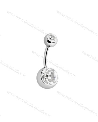 Piercing Banana ombelico con zircone
